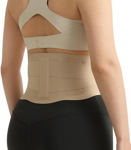 RANDY SUN Upgraded Ultra Thin Back Brace with EVA Pad, Invisible Lumbar Support Belt, Breathable Waist Support for Work & Daily Wear, XXL(Waist:41"-45")