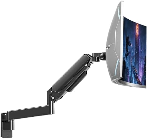 MOUNTUP Monitor Wall Mount for 49 45 43 40 35 32 27 24 Inch Screens, Heavy Duty Wall Monitor Mount, Holds 4.4 to 44 lbs, Ultrawide Monitors Arm Wall Mount, VESA Mount 75x75/100x100mm