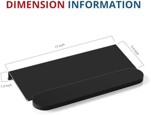 KOTEMON Acrylic Tilted Computer Keyboard Stand for Ergonomic Typing, Keyboard Tray Holder with Silicone Non-Slip Case, Black