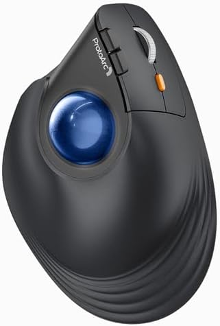 ProtoArc EM05 NL Wireless Vertical Trackball Mouse, 5 DPI Levels, Blue