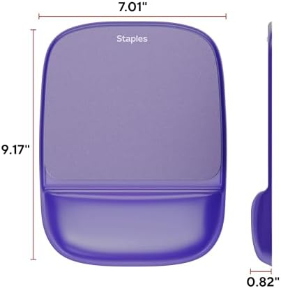 Staples TECH Gel Mouse Pad and Wrist Rest Combo, Purple Crystal