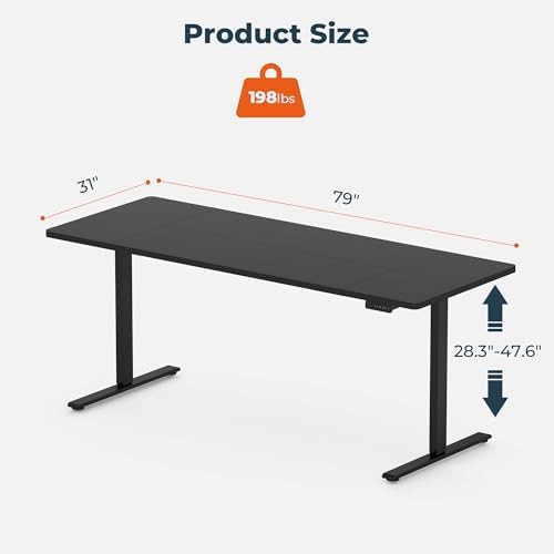 79''x31''Dual Motor Adjustable Large Standing Desk for Home Office