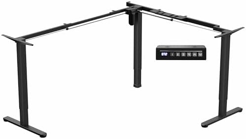 VIVO Black Electric Corner 3 Leg Standing Desk Frame, DESK-E375B