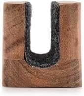 EDHAS Laptop Holder Acacia Wood Vertical Laptop Stand for Desk Compatible with Apple MacBook, Microsoft Surface, Gaming Laptops, IPad, Tablets (8" x 2.3" x 2.5")