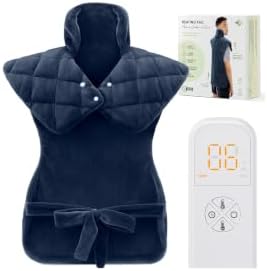 Weighted Heating Pad for Back Neck and Shoulders – Electric Shoulder Heating Wrap with 6 Heat Settings, 4 Auto-Off Timers, Fast Heating, Ultra-Soft Plush, Machine Washable – Gifts for Women and Men