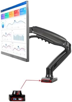NB F80 + 2XUSB3.0 Desktop Gas Spring 17-30" LED Monitor Holder Mount Arm Full Motion Display Stand Loading 2-9 Kgs(F80 Black)