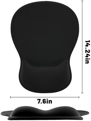 Ergonomic Mouse Pad with Wrist Rest - Gel Wrist Support Mousepad with Non-Slip PU Base for Computer, Laptop, Office & Home