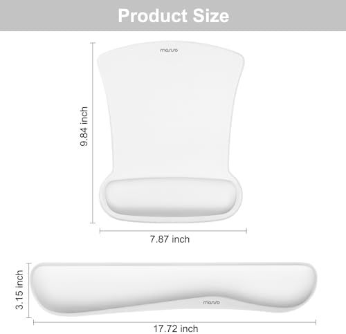 MOSISO Wrist Rest Support for Mouse Pad & Keyboard Set, White