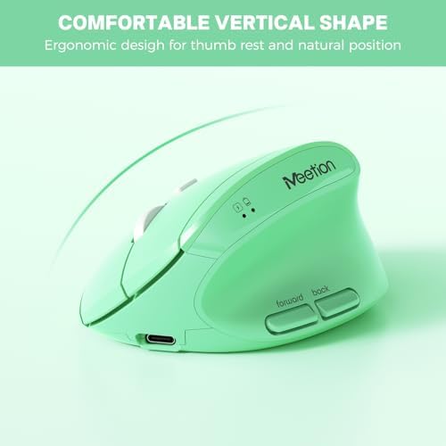 MEETION Ergonomic Keyboard Mouse Combo, Split Design Vertical Mouse Green