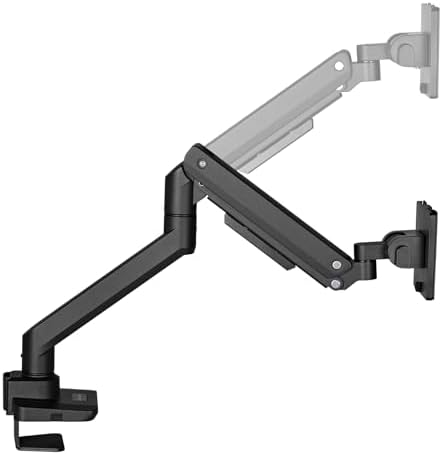 SilverStone Technology ARM14 Black Single Monitor Arm with Heavy-Duty Gas Spring Design and Wide adjustability, SST-ARM14B