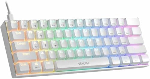GAMDIAS - Hermes E3-61 Key RGB Mechanical Gaming Keyboard - Red Switch - Certified Optical Switches - N-Key Rollover and Anti-Ghosting Functionality (GD-Hermes E3 RED WH)