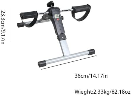 US Arm Leg Foot Pedal Exerciser Foldable Under Desk Stationary Exercise Bike (Gray)