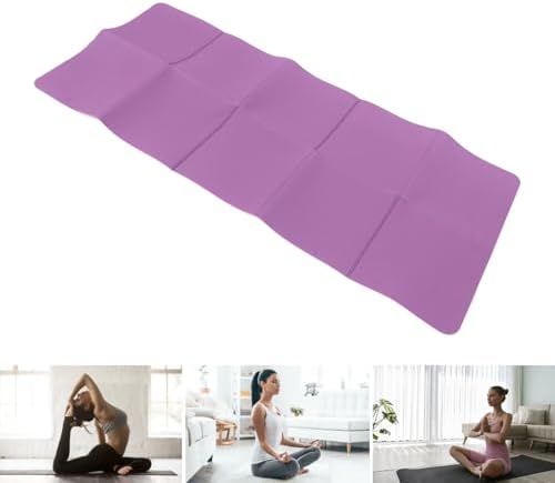 Foldable Fitness Mat, TPE Double Sided Anti Slip Workout Mat, Lightweight Portable Cushion for Yoga Dance Pilates Stretching At Home Office Travel Indoor Outdoor