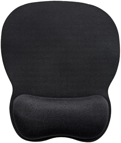 Mouse Pad with Wrist Support, Ergonomic Mousepad with Comfortable Memory Foam Wrist Rest Cushion, Relieve Wrist Pain, Non-Slip Rubber Base Gaming Mice Pad for Home Office Computer Laptop, Black