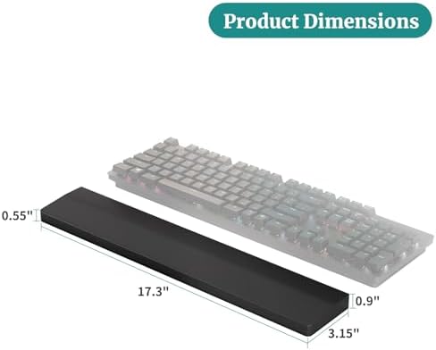 Keyboard Wrist Rest, Wooden Wrist Rest for Keyboard, 17.3-inch Length and 22mm Thickness, Bamboo Wood Palm Rest, Ergonomic Design for Mechanical Gaming Keyboard, Stain Resistant