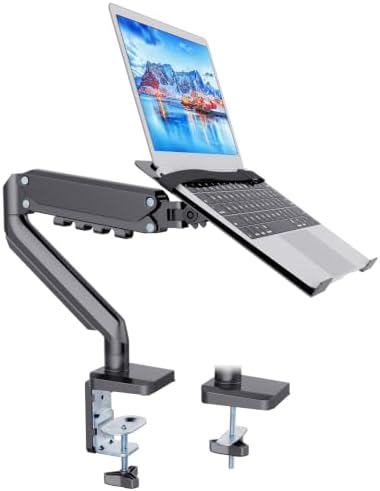 2-in-1 Gas Spring Laptop Desk Mount for 12"-17" Notebook/13"-32" Monitor