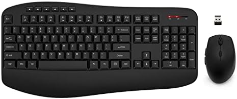 EDJO Wireless Keyboard and Mouse Combo, USB Plug & Play (Classic Black)