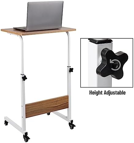 Mind Reader Standing Desk, Adjustable Height, Laptop Workstation, Home Office Computer Table, MDF, Brown