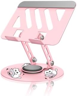 Upgraded 360°Rotating Tablet Stand with Foldable Base - Cute Cat Pattern,Universal for 7-13" Devices (iPad,iPhone,Tablet,Phone) - Ideal for Desk Work,Office,Travel,Home & Painting