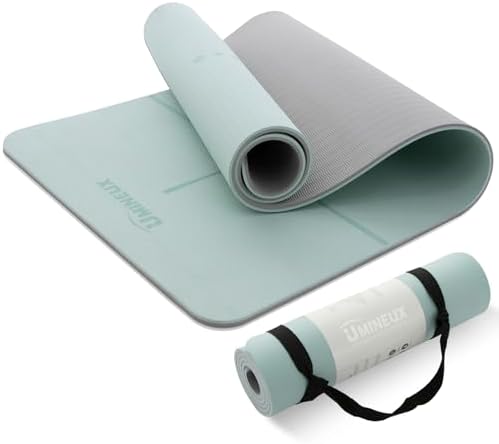 UMINEUX Yoga Mat Extra Thick 1/3'' & 2/5" Non Slip Yoga Mats for Women Eco Friendly TPE Fitness Exercise Mat with Carrying Sling & Storage Bag