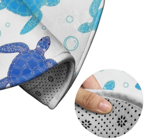 Large Home Decor Mat, Soft Round Yoga Carpet, Non Slip Machine Washable Kitchen Office Circle Rug Vintage Sea Turtle, 36inch