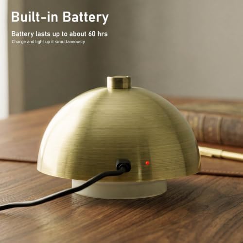 Cordless Modern Table Lamp, Rechargeable Battery, Antique Bronze