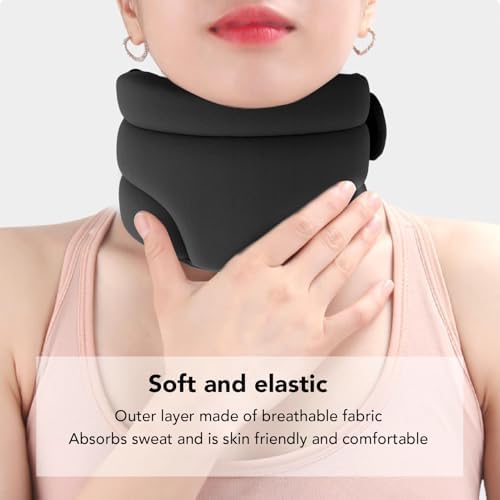 Neck Brace for Neck Pain and Support, Soft Neck Support Brace for Sleeping, Adjustable Cervical Collar Keep Vertebrae Stable and Aligned, Relief of Cervical Spine Pressure (Black)