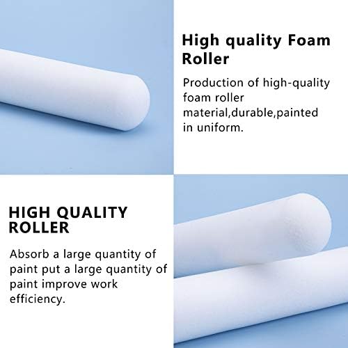 Mister Rui Foam Paint Roller Cover, 6 Inch Sponge Paint Roller Sleeve, Pack of 10, Foam of Premium Quality Can Be Used with Water and Oil Based Paints