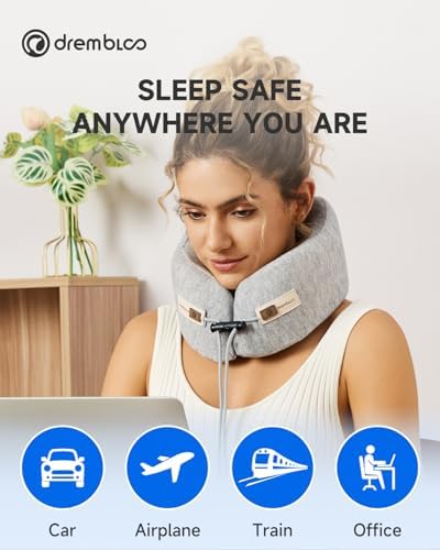Travel Neck Pillow for Airplane, 360° Ergonomic Support for Sleeping