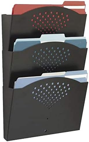 Safco Steel Three Pocket Letter Size Flush Mount Wall Rack 3172BL, Black Powder Coat Finish, Durable Commercial-Steel Construction