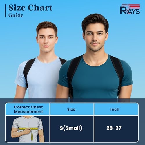Posture Corrector for Men & Women – Adjustable Back Brace for Shoulder, Neck & Upper Back Support – Breathable, Comfortable, Invisible Under Clothing – Helps Relieve Back, Neck & Shoulder Pain - Size (Small)