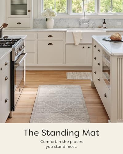 House of Noa Nama Standing Mat – Anti-Fatigue Kitchen Mats for Floor, Cushioned & Non-Slip Comfort Mat for Standing, Thick Foam Anti-Fatigue Mat for Kitchen & Workspaces, Ula Driftwood 22" x 54"