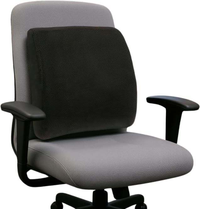 Lumbar Support Cushion for Office Chair & Car, Memory Foam Back Pillow for Lower Back Pain Relief – Ergonomic Lumbar Pillow for Posture Support, Adjustable Strap, Breathable Washable Cover