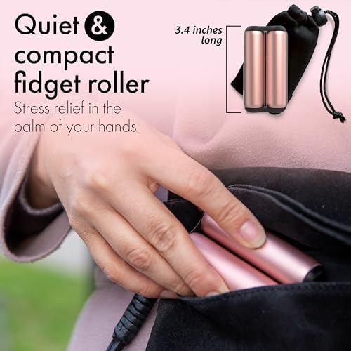 ONO Roller - Handheld Fidget Toy for Adults | Help Relieve Stress, Anxiety, Tension | Promotes Focus, Clarity | Compact, Portable Design (Rose Gold, Full Size - Aluminum)
