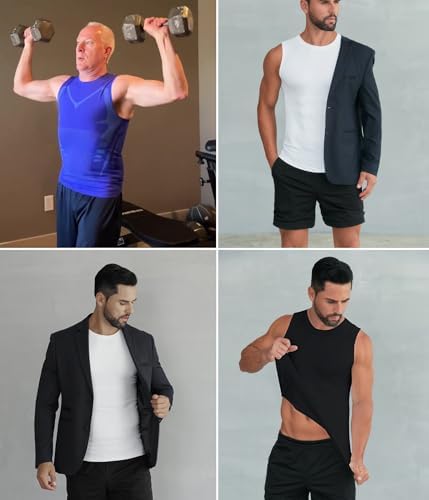 Compression Shirt Men Slimming Body Shaper Vest Crewneck Workout Tank Top