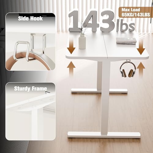43"x24" Standing Desk,Height Adjustable Sit-Stand Desk Home Office, White