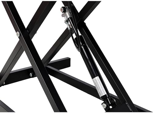 32 Inch Adjustable Standing Desk Standing Desk Converter, Stand Up Desk Riser Dual Monitor Sit Stand Desk with Wide Keyboard Tray for Table Home Office (Black)