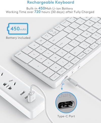 Yivandi Compact Wireless Keyboard for macOS Devices with Numeric Keypad
