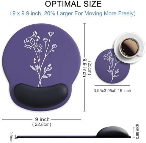 Ergonomic Mouse Pad with Wrist Rest Support,Gel Mouse Pads for Desk