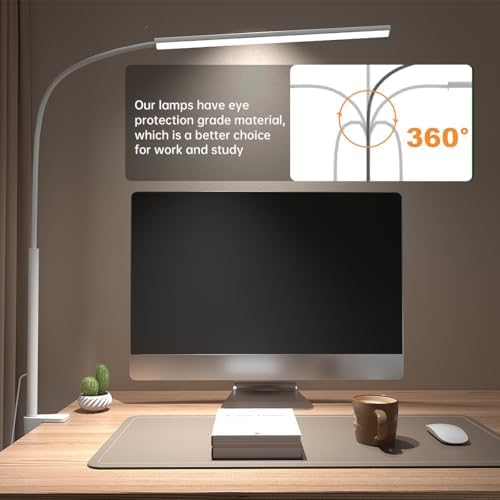 LED Desk Lamp with Clamp, 1200 Lm Eye-Caring Desk Light for Home Office,Pro