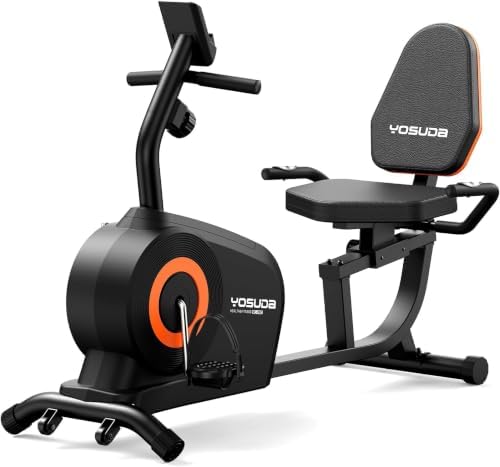 YOSUDA Recumbent Exercise Bike for Home，Magnetic Staionary Bike for Seniors