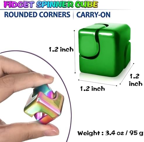 Fidget Spinner Toys Cube Adults, Easter Basket Stuffers for Teens Metal EDC Cool Desk Gadgets Office Toys Small Anxiety Figette Sensory Toy, ADHD Tool Fingears Figet Stress Valentine Gift for Boys