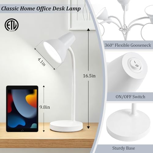 LED Desk Lamps for Home Office, Flexible Gooseneck Eye-Caring Study Lamps