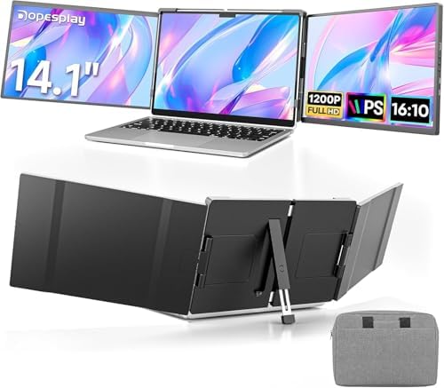 Dopesplay 14.1" Triple Laptop Screen Extender with Case for 14-17" Laptops