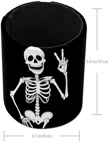 Funny Skeleton Pen Holder Pencil Organizer Cute Pencil Cup Desk Decor Makeup Brush Holder PU Multifunctional Office Supplies for Home Classroom School