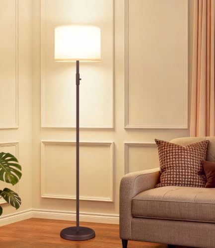 Floor Lamp Simple Design with Shade, Small Tall Lamps for Living Room Bedroom Office Dining Room Kitchen-Matte Brown