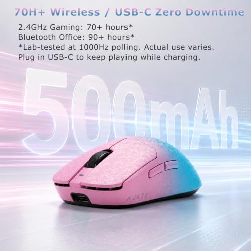 AJ199 Gaming Mouse, 60g Carbon Fiber Shell, Tri-Mode 2.4G/Bluetooth/USB-C