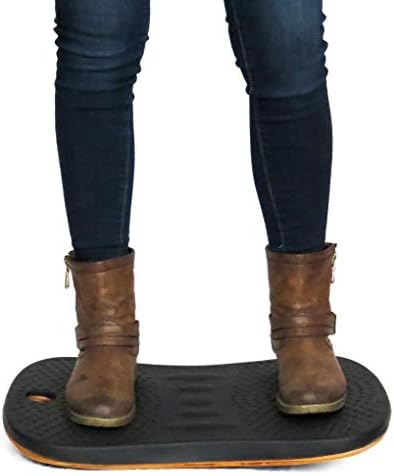 Balance Board for Standing Desks | Bentwood Frame with Comfortable Padding makes the perfect Anti Fatigue Mat or Floor Comfort Mat at your Stand Up Desk (Black, 20" Wide)