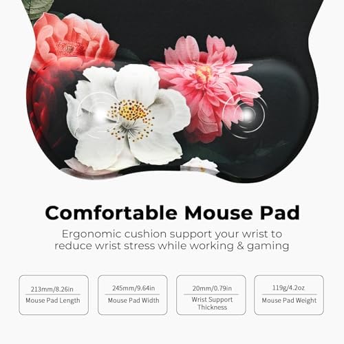 EooCoo Ergonomic Mouse Pad with Wrist Rest, Memory Foam Support Mousepad