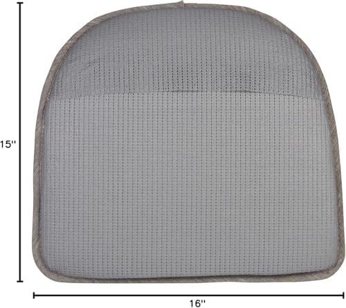 Klear Vu Raindrop The Gripper Non Slip Chair Cushions, Soft & Comfortable Seat Pad, Sitting Pillow for Kitchen, Dining or Office, 2 Count (Pack of 1), Salinger Gray